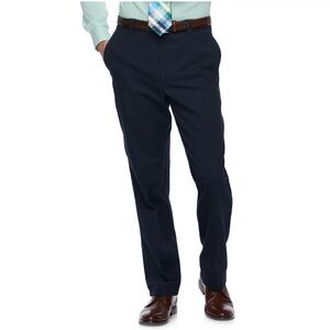 MENS CROFT & BARROW CLASSIC FIT STRETCH FLAT FRONT DRESS PANT NAVY 36x30 NWT